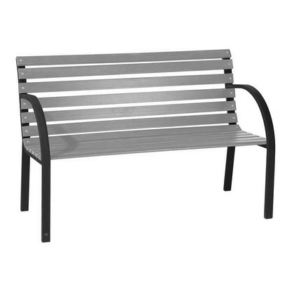 Steel and Grey Wood Garden Bench