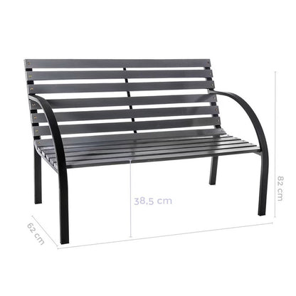 Steel and Grey Wood Garden Bench